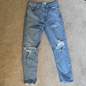 Woman’s Agolde Riley High Rise Straight Crop Jeans (ALTERED BTM LEGS) Size 26